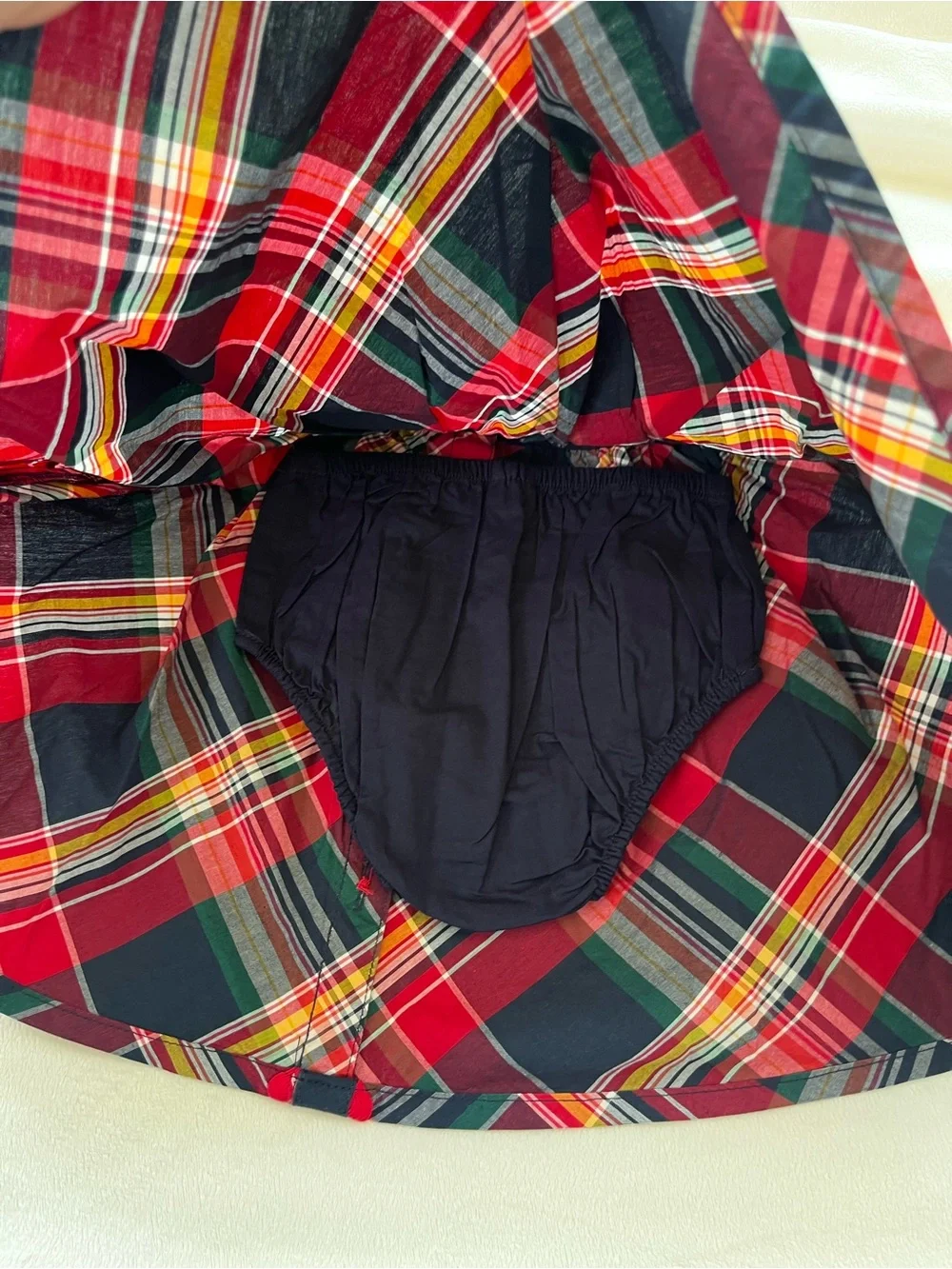 Gymboree Red and Navy Plaid Button-Front Dress